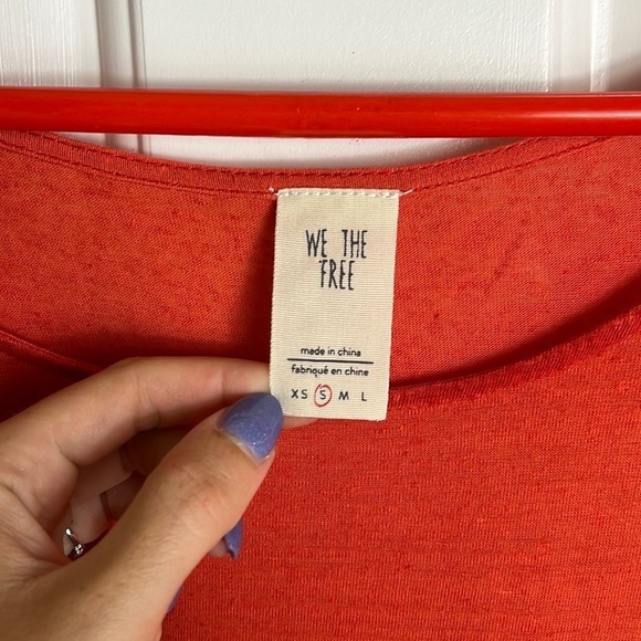 Free People Pluto One Shoulder Boho Lagenlook Top Red Orange Linen Blend - Picture 5 of 13